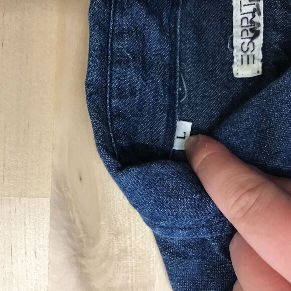 ESPRIT - WOMEN'S LARGE - BLUE DENIM LONG SLEEVE TOP CHORE SHIRT VINTAGE Y2K - Picture 7 of 8